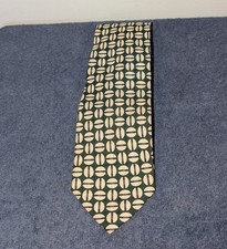Vintage Polo Ralph Lauren Silk Tie Green Beige Geometric Made In USA