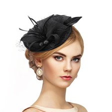 Fascinator Tea Party Hat - 2026 Pillbox Kentucky Hat for Women 7.87x5.9inch 