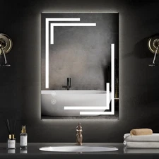 20"x28" LED Bathroom Mirror with Lights, Unique Front Light for Bathroom Wall...