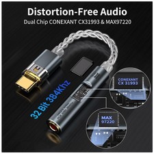 USB C to 3.5mm Headphone Jack Adapter with Amplifier