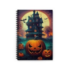 Halloween Spooky House Pumpkin Notebook