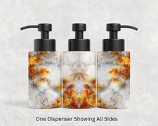 Fall Leaves Marble Look Soap Dispenser: Stainless Steel, 18 Oz Bottle