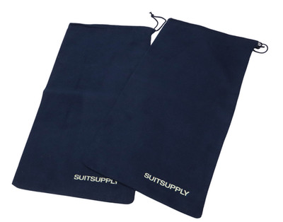 SUITSUPPLY Schuhe Tasche Unisex Eine Größe Paar 2 Teile Logo Staub Marineblau