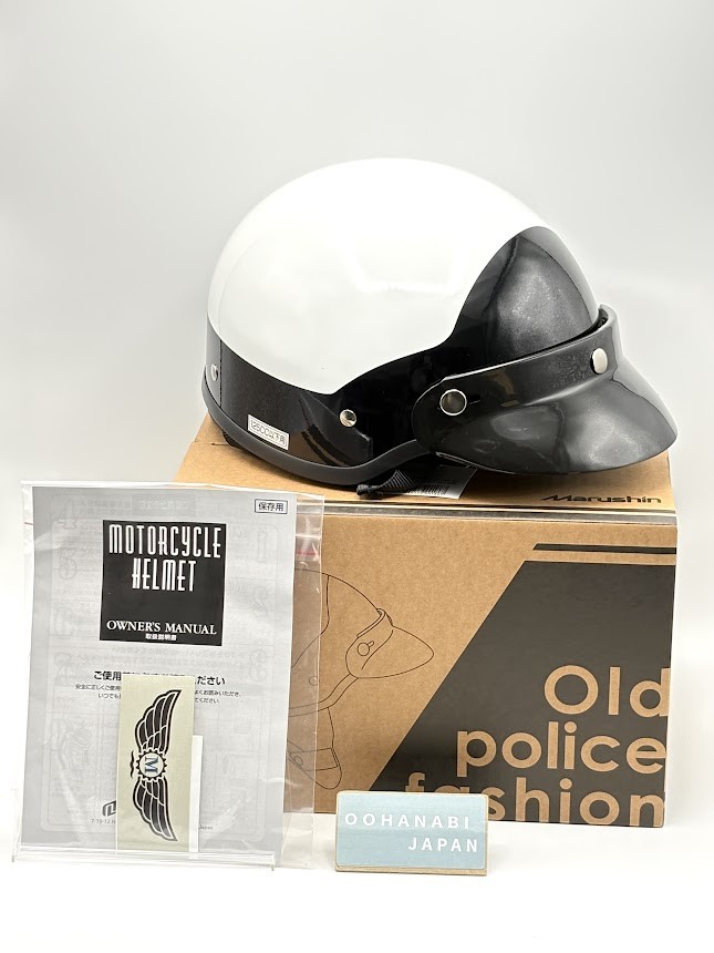 HEAD Z1 Junior Boot ブラック/ホワイト MP 185未使用品 Marushin MP-110 U.S.A POLICE STYLE Half Motorcycle Helmet White