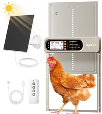 Automatic Chicken Coop Door Solar Powered with Timer, Light Sensor, Remote Co...