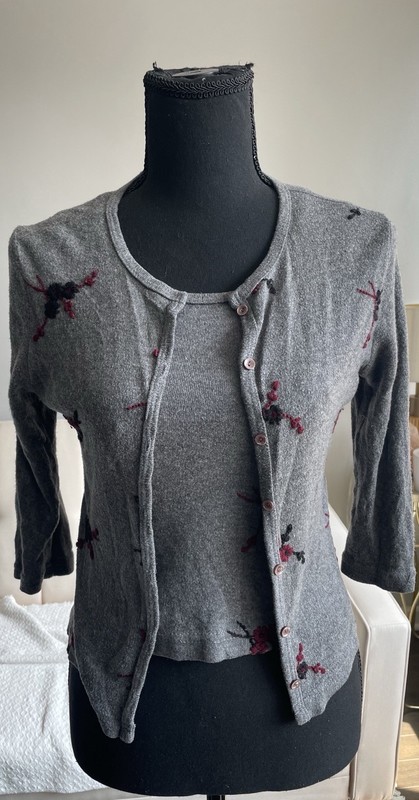 Anxiety Cafe Women’s Tank Top And Cardigan Set Size Medium