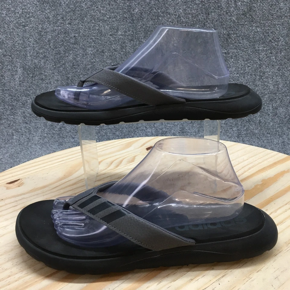 Adidas Chanclas Para Hombres 9 Negro Tanga Sin Cordones Informal Cómoda Sandalia FY8654 Foto 2 de 4