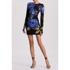 Alice + Olivia Delora Floral Print Long Sleeve Minidress