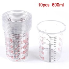 PAINT MIXING CUPS PLASTIC 600CC 600ML Cups Calibrated CHEMICAL RESISTANT