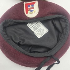 U.S. Army Airborne Maroon Beret Bancroft Cap Co NSN Issued 1990s Size 6 1/2