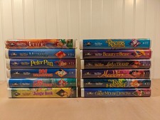 Lot of 12 Walt Disney The Classics Black Diamond Collection VHS Working Tapes