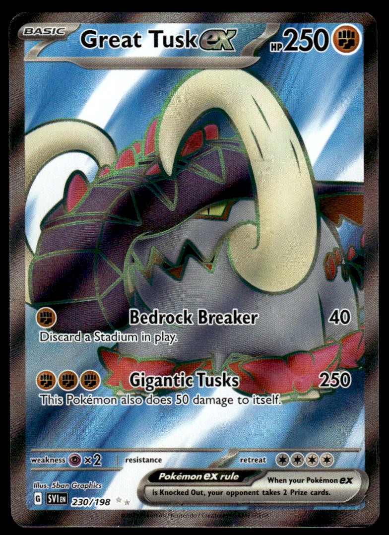 Pokemon TCG SV01: Scarlet & Violet Base Set #230/198 Great Tusk ex NM