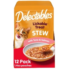 Hartz Delectables Stew Lickable Wet Cats, Tuna & Salmon, 12 Count
