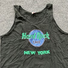 Hard Rock Cafe Tank Top Mens XL Black New York Fruit Of The Loom USA Made