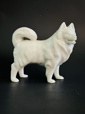 Wein Augarten White Porcelain Samoyed Dog Figurine Made In Austria