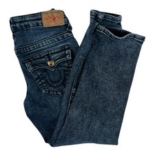 True Religion Geno Relaxed Slim Jeans Kids 6 Blue Denim Straight Flap Pockets