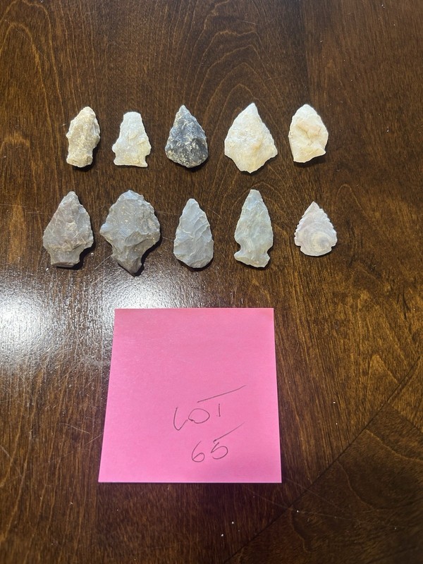 Lot Of 10 Authentic Native American Indian Arrowheads