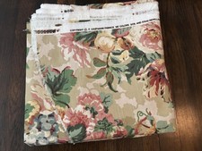 P Kaufmann Floral Upholstery Fabric Stain Repellent Printed USA Drapery Remnant