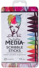 Media Scribble Sticks 12/Pkg 1 Count Mixed Colors Watercolor Art Pastel Sticks