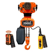 Electric Chain Hoist 2000 lb 1 Speed Power Trolley 115/230V 20ft Wireless G100