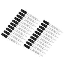 Eye Dropper, 20pcs 1ml Straight Tip Graduated Dropper with Bulbs, Clear