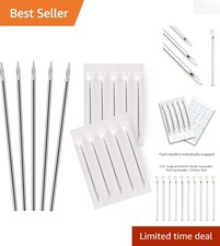 10 Pack 18G Sharp Hollow Piercing Needles - Sterile Individually Sealed