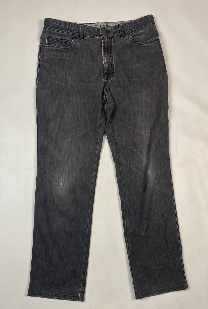 BRIONI STELVIO Gray Wash Denim Bootcat Stretch Jeans W35 Zip Fly