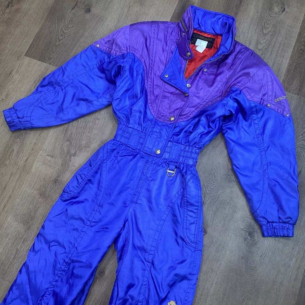 Descente Ski Suit Womens 8 One Piece Snowsuit Apres Snow Bib retro