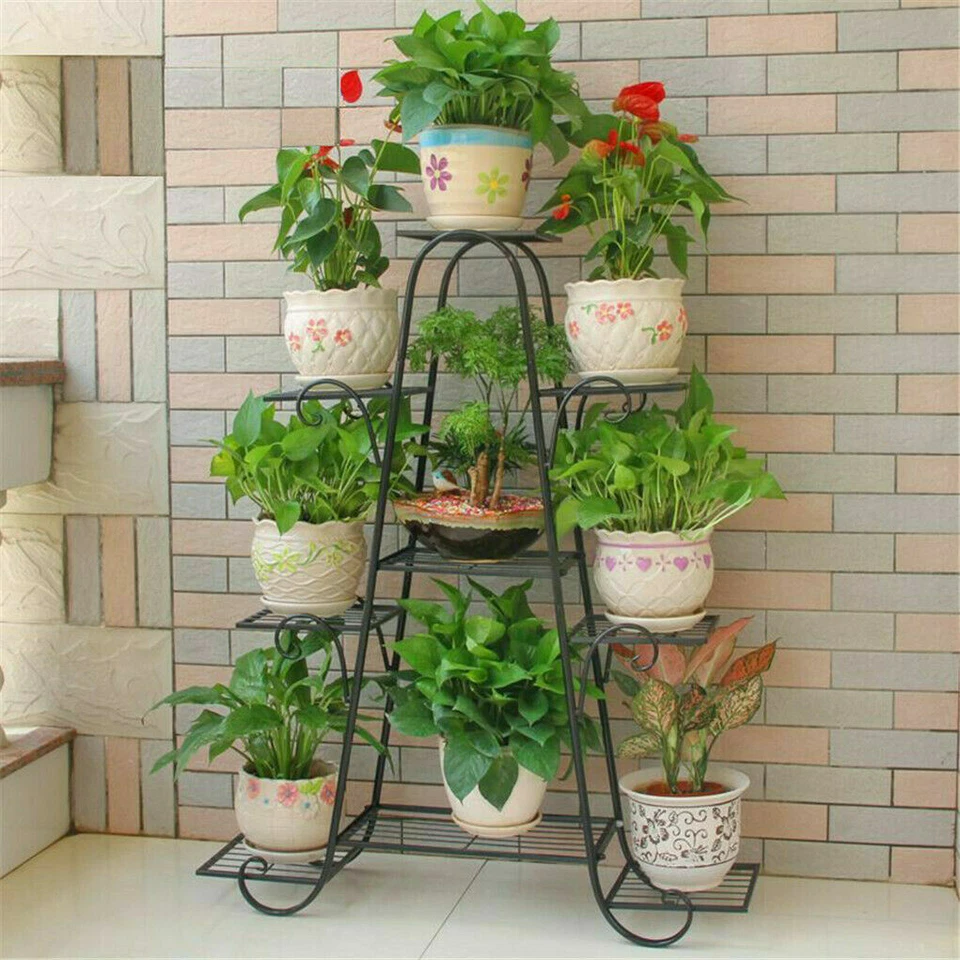 Professional Plant Stand Outdoor Indoor Metal Flower Pot Shelf Rack Wrought Iron - image 4 of 4