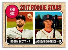 2017 Topps Heritage Andrew Benintendi Robby Scott #314 Rookie Stars Red Sox