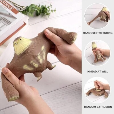 Squishy Scimmia Giocattolo Elastico Colla Riempo di Gomma Gorilla