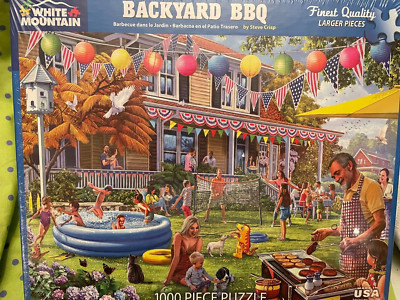 White Mountain BACKYARD BBQ BY STEVE CRISP 24X30 1000 Piece Puzzle