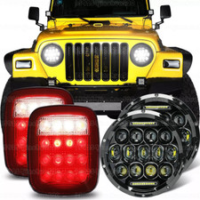 For Jeep Wrangler Tj Cj 7 Inch Led Headlights Hilo Tail Brake Lights Combo