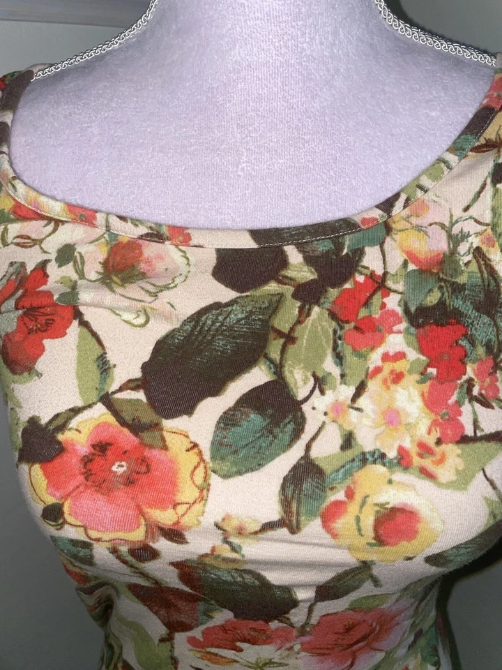 Twenty One Camiseta sin mangas de algodón para mujer M 3 lazos en la espalda floral Foto 3 de 4