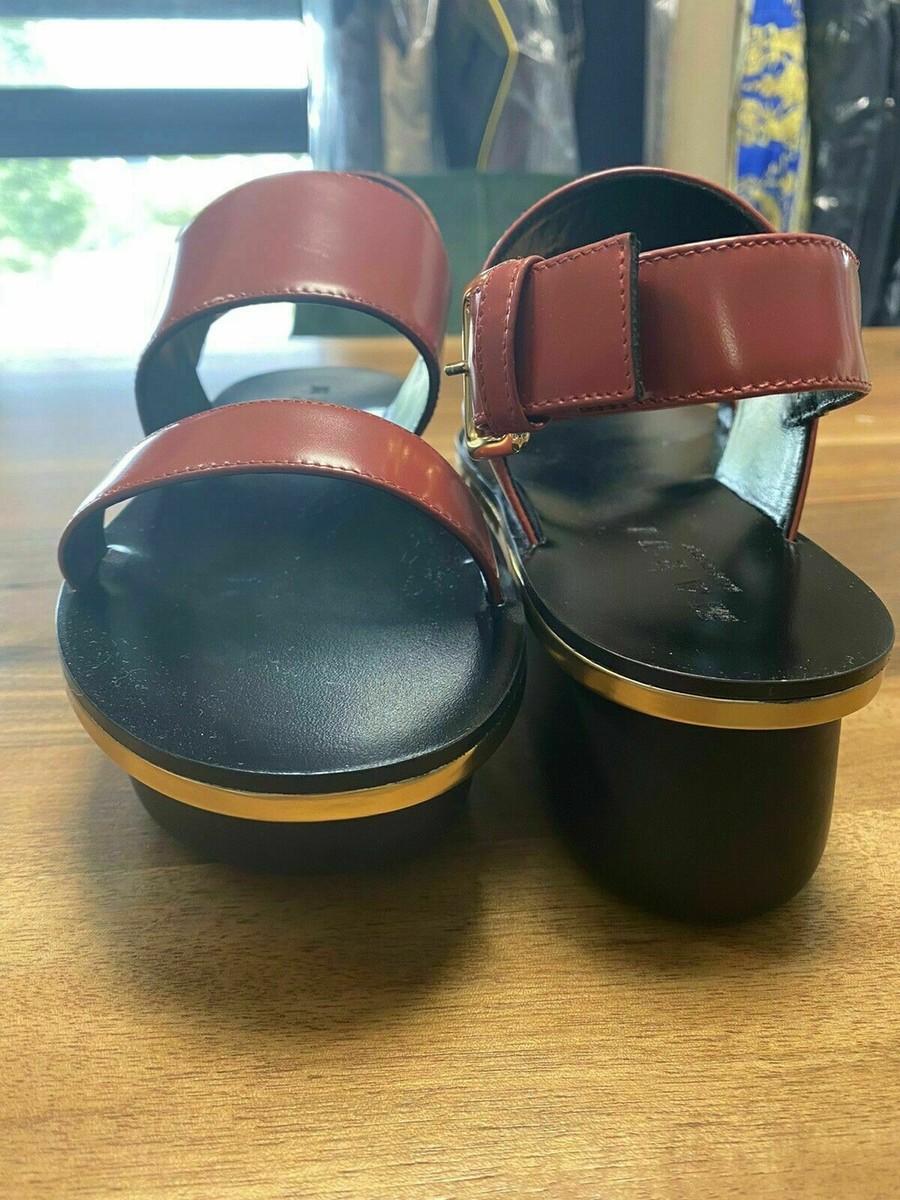 Marni Calf Leather Wedge Platform Sandals Shoes New 38 | eBay