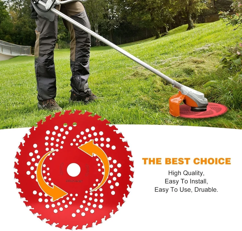 Kit de cuchillas con punta de carburo de 9"x 36 dientes para desbrozadora recortadora herbicida paquete de 4 Foto 3 de 4