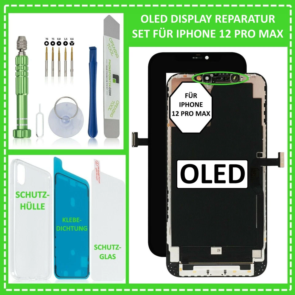 OLED Display für iPhone 12 Pro Max Retina HD Bildschirm 3D Touch Screen LCD Glas