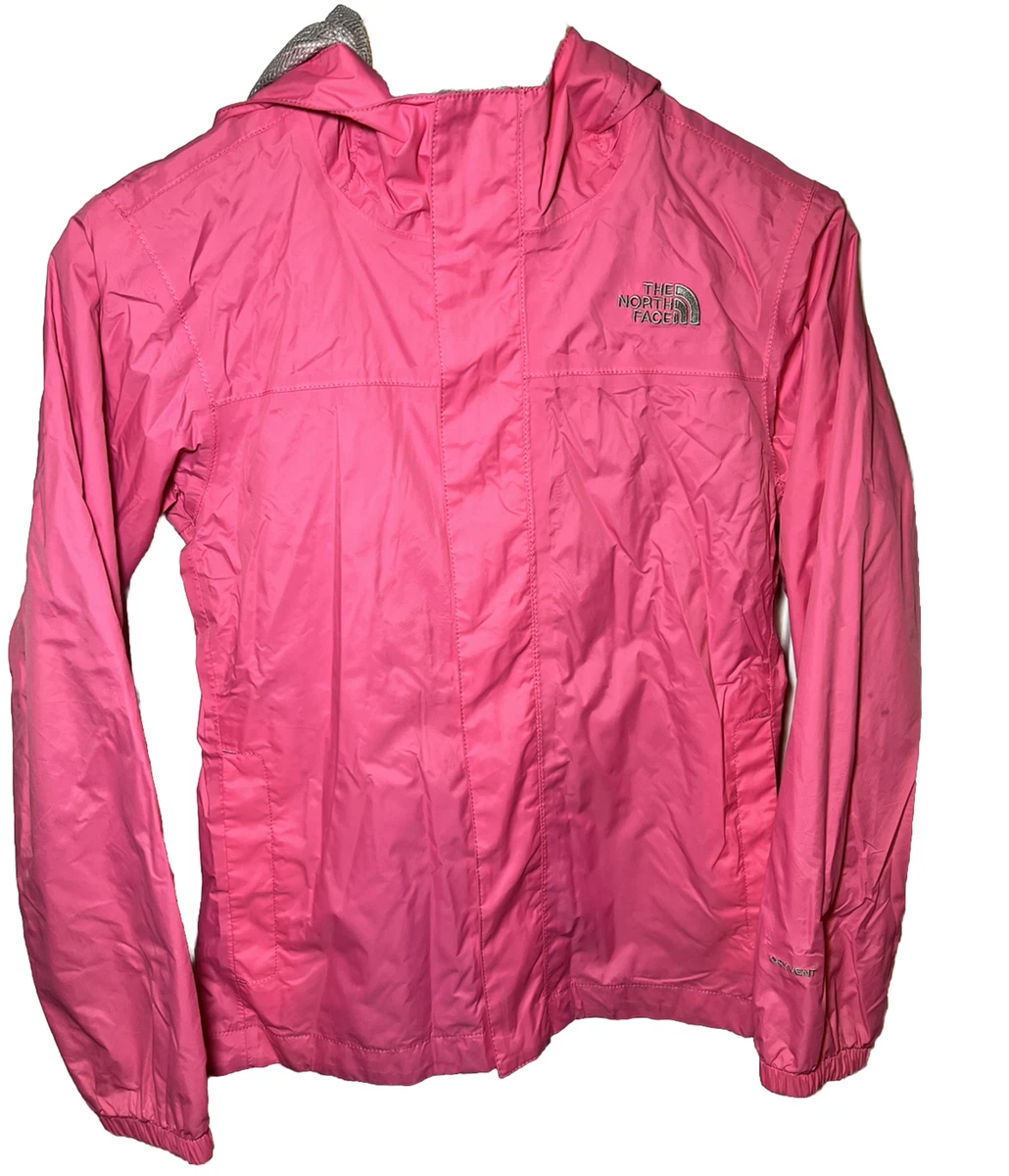The North Face Girls Zipline Rain Jacket Waterproof Hoodie Youth Pink M 10 12