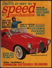 DECEMBER 1961 SPEED MECHANICS MAGAZINE, CHEVY AT INDY, VULCAN JET