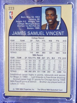 1990-91 NBA Hoops Sam Vincent Card #223 - Michael Jordan 1990-91 NBA Hoops Sam Vincent Card #223 - Michael Jordan