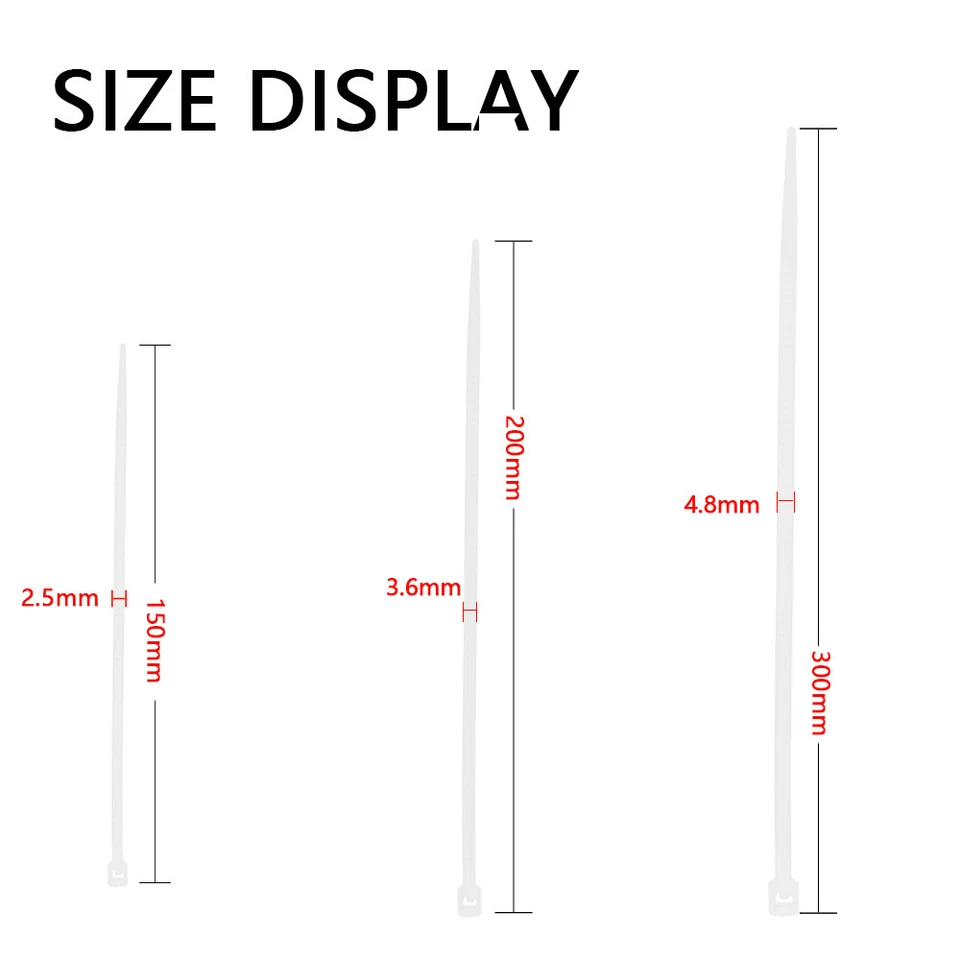 Cable Ties Zip Ties Nylon UV Stabilised 100-1000x Bulk Black Cable Tie AU STOCK - image 4 of 4