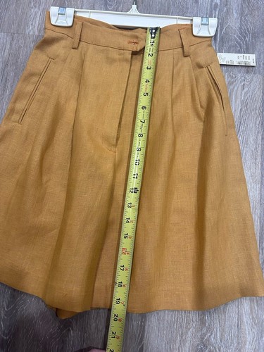 Vintage Lauren Matthews 80s High waisted Mustard Yellow Pleated Shorts NWT - Picture 7 of 9