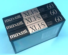 Set of 3 NEW Maxell XLI-S 60 Minute Type I Super Fine Epitaxial Cassette Tapes