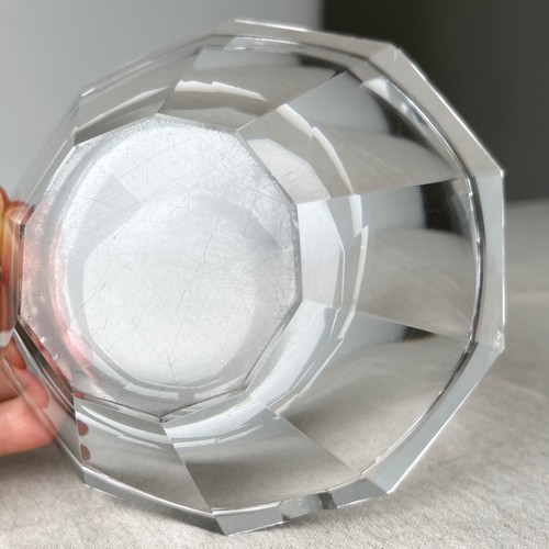 Vintage clear cut glass ashtray by Hoffmann for Moser - Picture 6 of 13