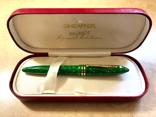 Sheaffer White Dot Jade Balance Special Edition Rollerball Pen w/Case