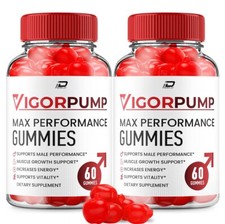 (2 Pack) Vigor Pump Gummies for Men - VigorPump Male Performance Gummies, Energy