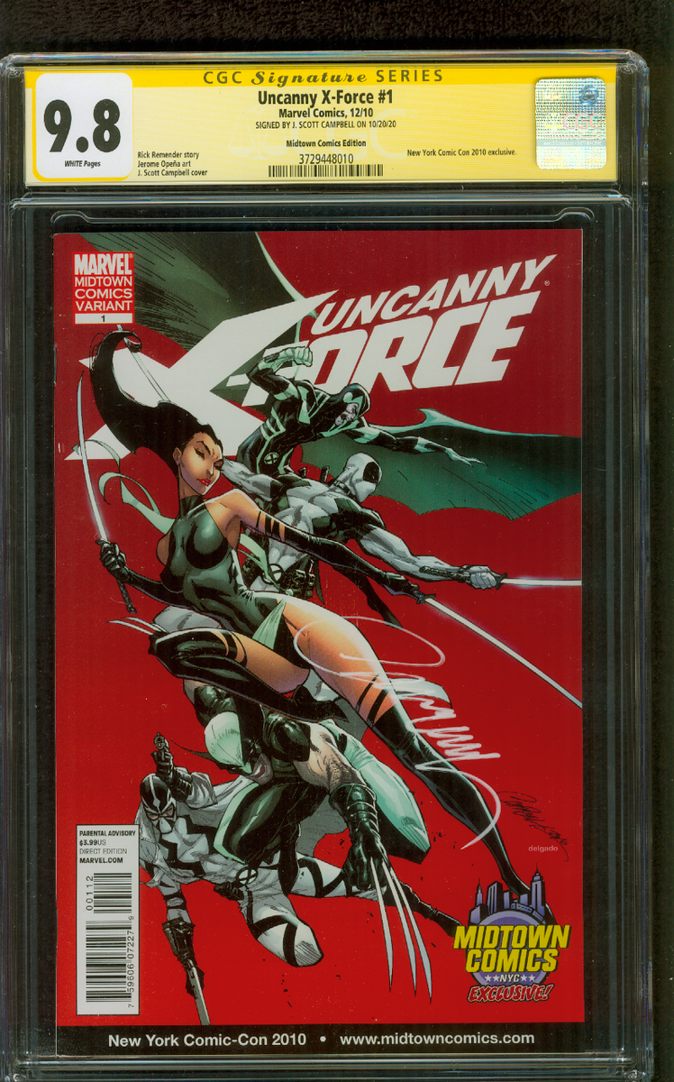 Uncanny X Force 1 CGC 9.8 SS J Scott Campbell Variant 12/10 | eBay