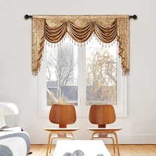 ELKCA European Curtains Valance for Living Room Luxury European Style Curtain...