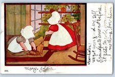 Mecedora de día de limpieza de postales para niños Cayuga Indiana IN c1910 antigua