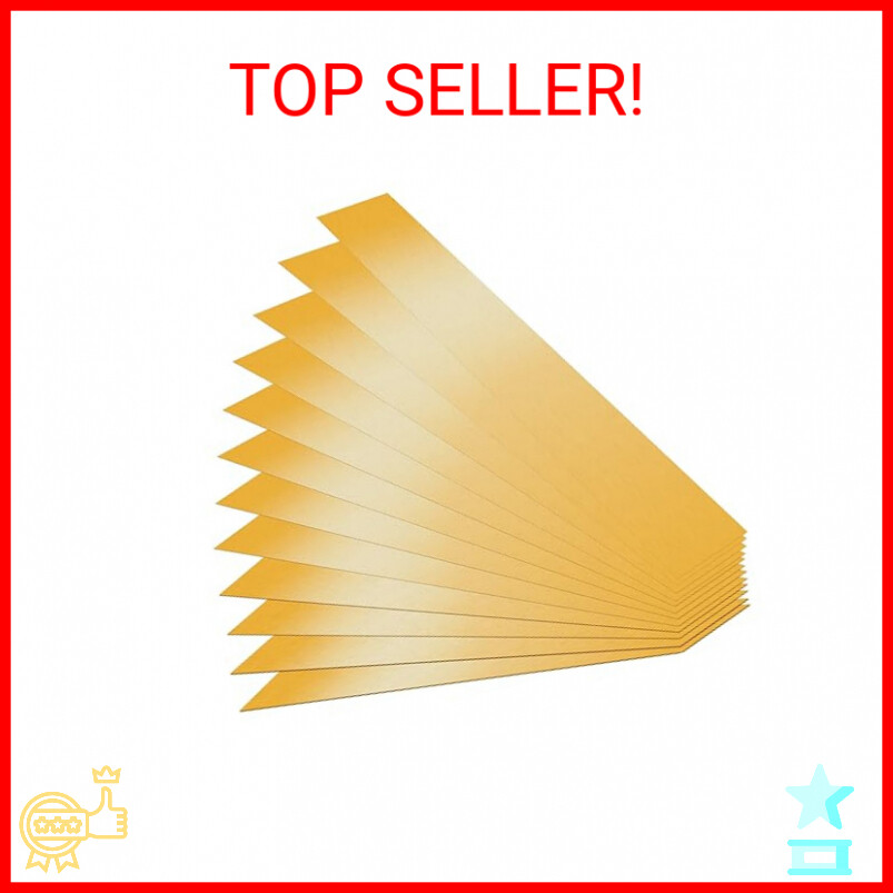 10 PCS Brass Shim Stock Strips - 1x6 Inch, 0.002 Inch Thickness, Bendable Metal For Crafts And Repairs
